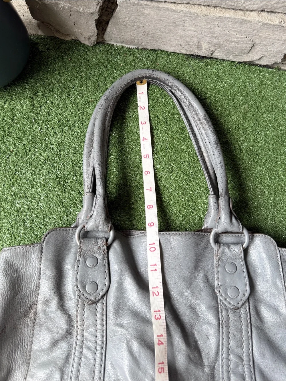 Frye Melissa Tote Ice Grey Leather Women’s Shoulder Bag